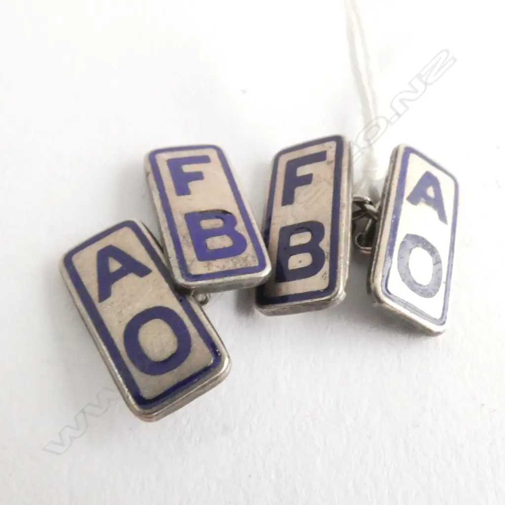 CUFFLINKS, SILVER, LODGE AND ENAMELLED Image 1++