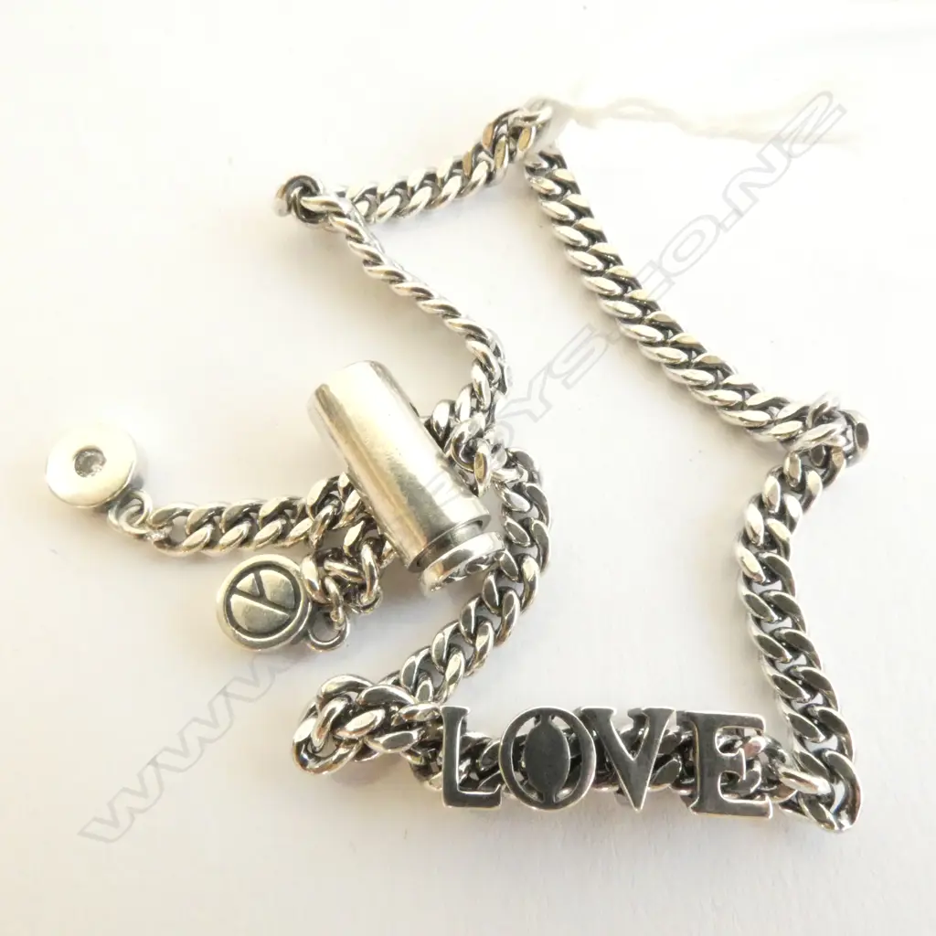 SILVER WHEAT CHAIN W "LOVE" 17gms Image 1++
