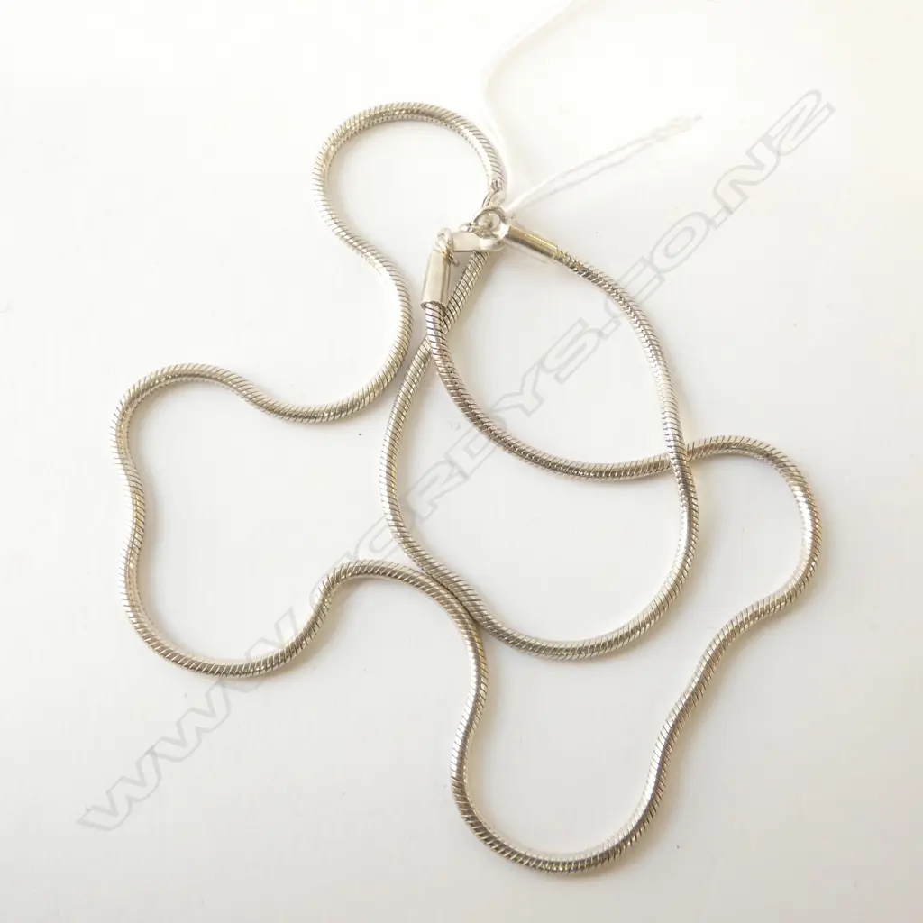 SILVER SNAKE LINK NECKLACE Image 1++