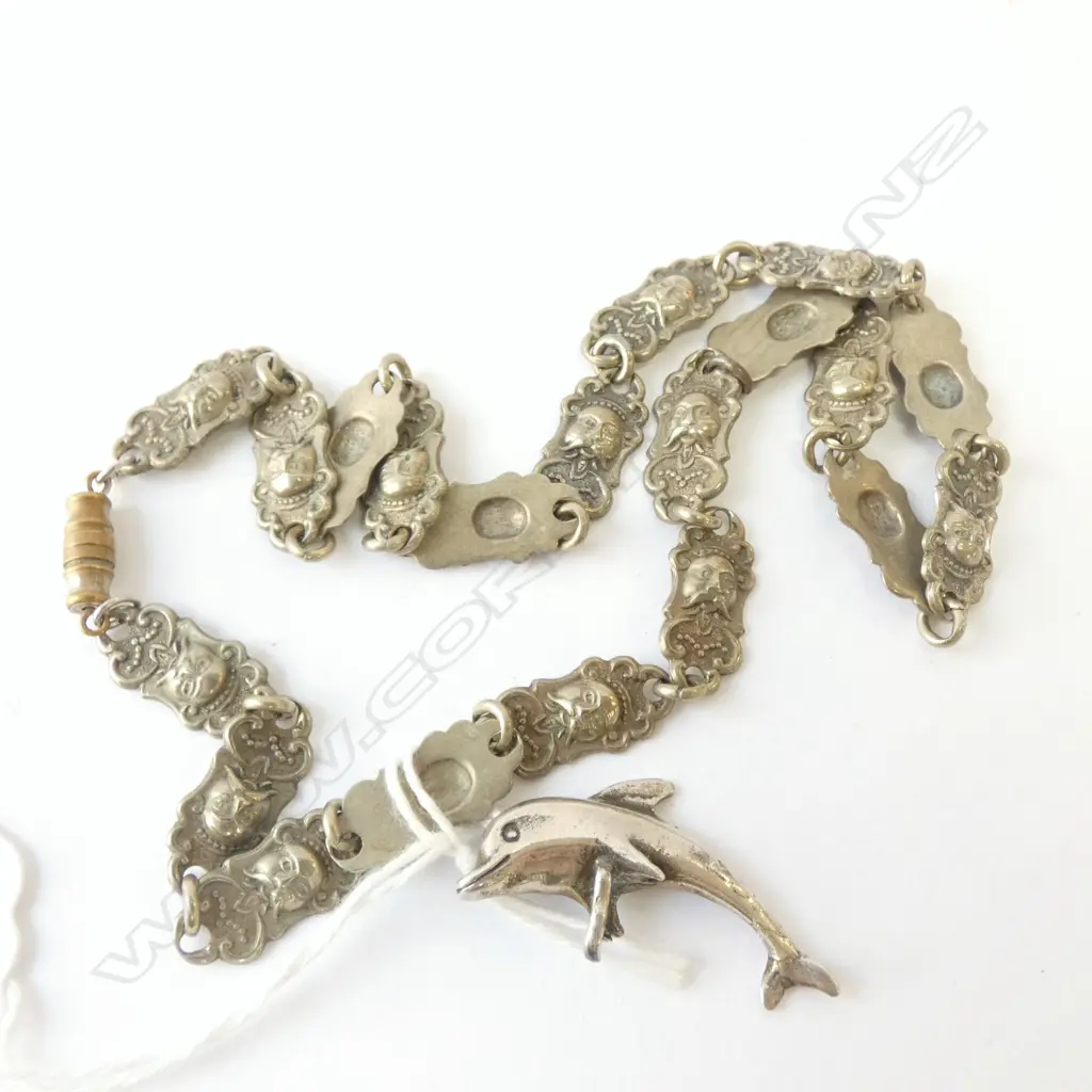 SILVER DOLPHIN PENDANT + NECKLACE Image 1++