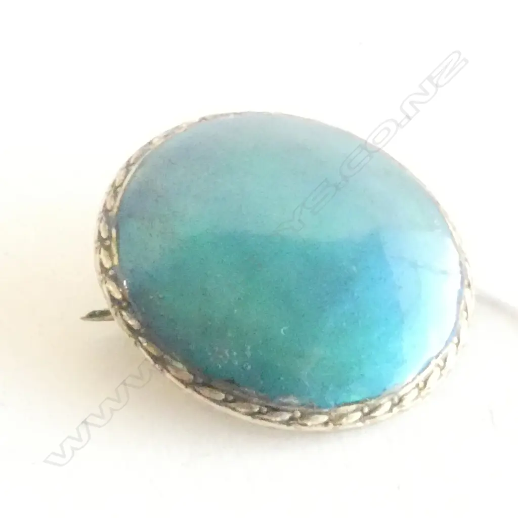 ARTS AND CRAFTS SILVER/ENAMEL BROOCH BIRMINGHAM 1913 Image 1++