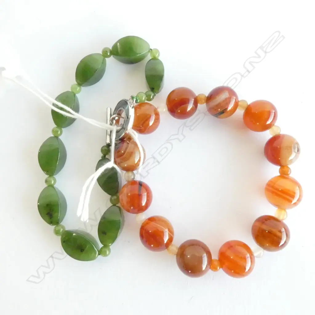 BANDED AGATE BRACELET, GREENSTONE BRACELET Image 1++