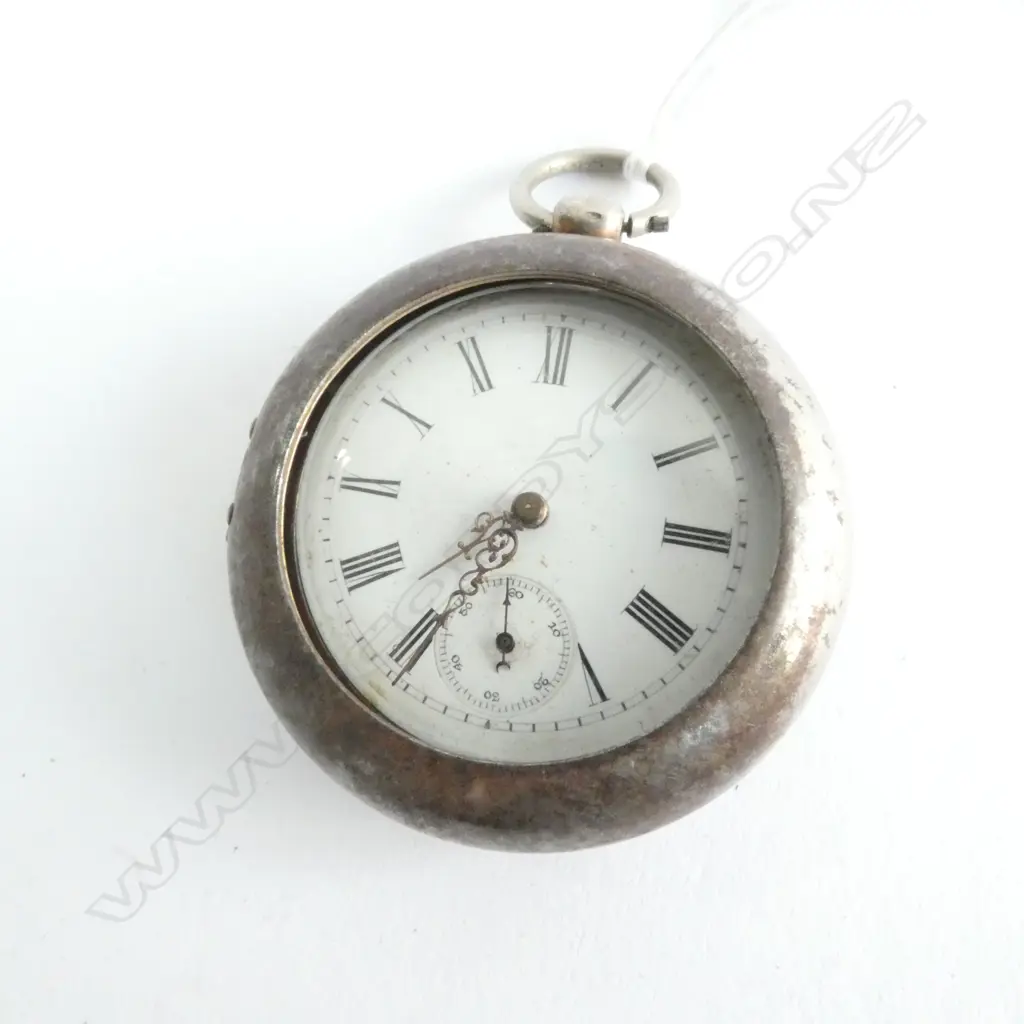 POCKET WATCH, 80% SILVER, CASE, NICKEL PROTECTIVE CASE ON THE OUTSIDE, c.1870'S, AF Image 1++