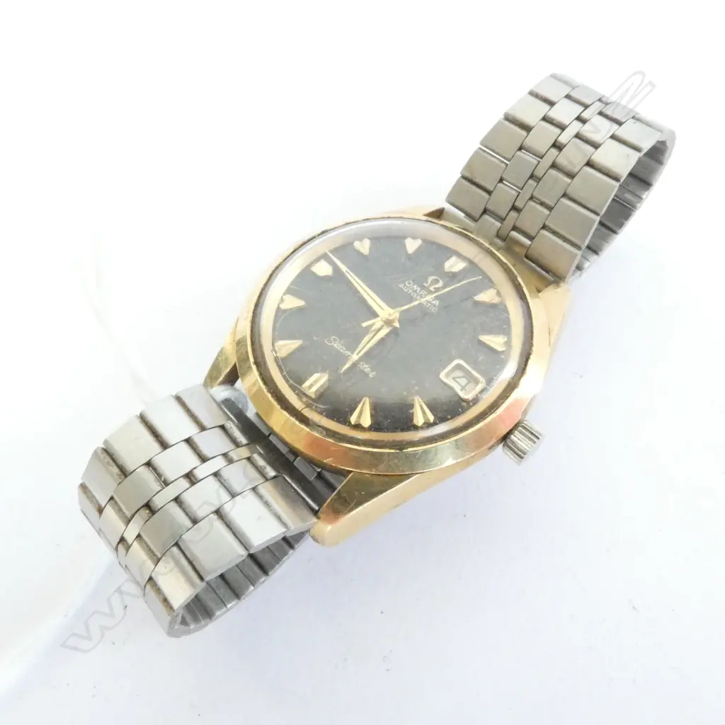 OMEGA, GENTS WRISTWATCH, SEAMASTER, AUTOMATIC, WORKING, RARE BLACK DIAL Image 1++