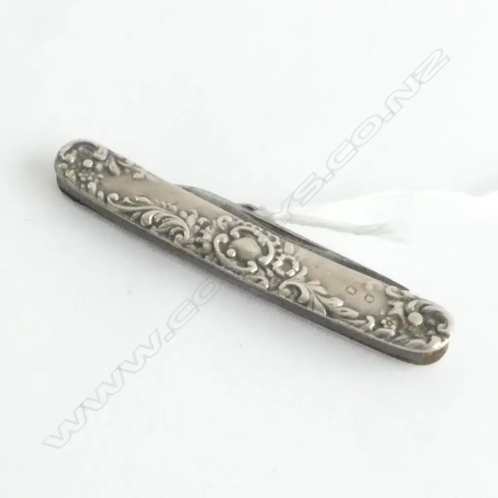 POCKET KNIFE, BIRM 1886, STERLING SILVER, LEVI AND SALAMAN MAKERS Image 1++