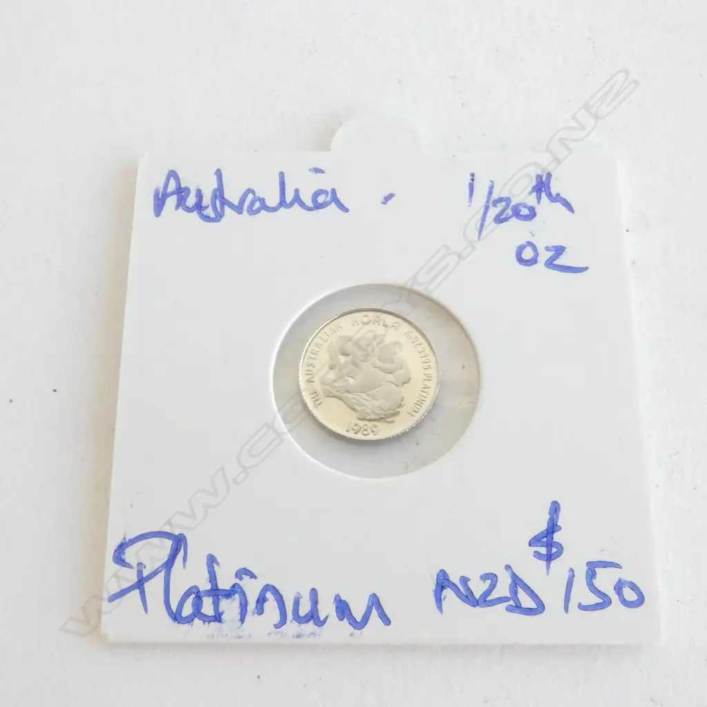 1989 AUSTRALIAN PURE PLATINUM COIN .9999, 1/20THOZ, PERTH MINT Image 1++