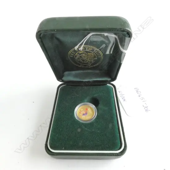 AUSTRALIA, 2005 $5 GOLD ROOSTER, .9999 GOLD PROOF, 1/20TH OZ RARE