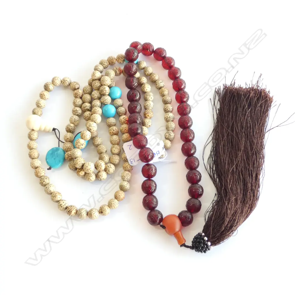 PRAYER BEADS & QING DYNASTY (?) PRAYER BEADS  Image 1++