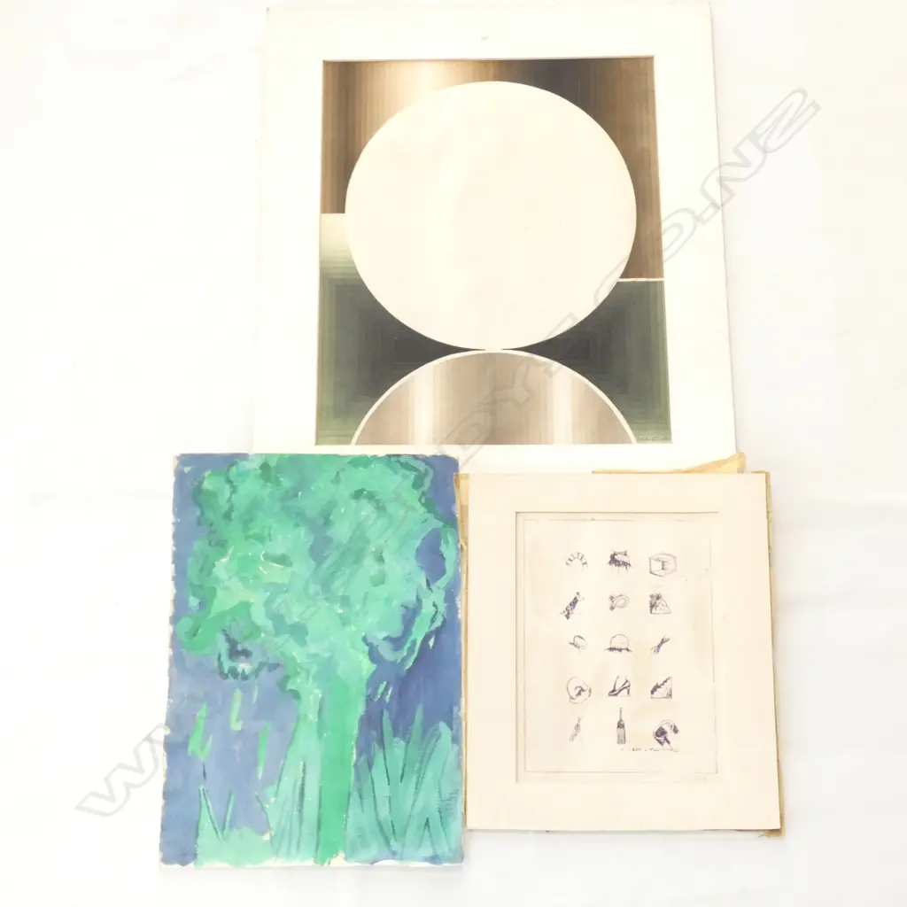 John Crichton Abstract works on paper 1970s & 2 works by other artists 1970s Image 1++