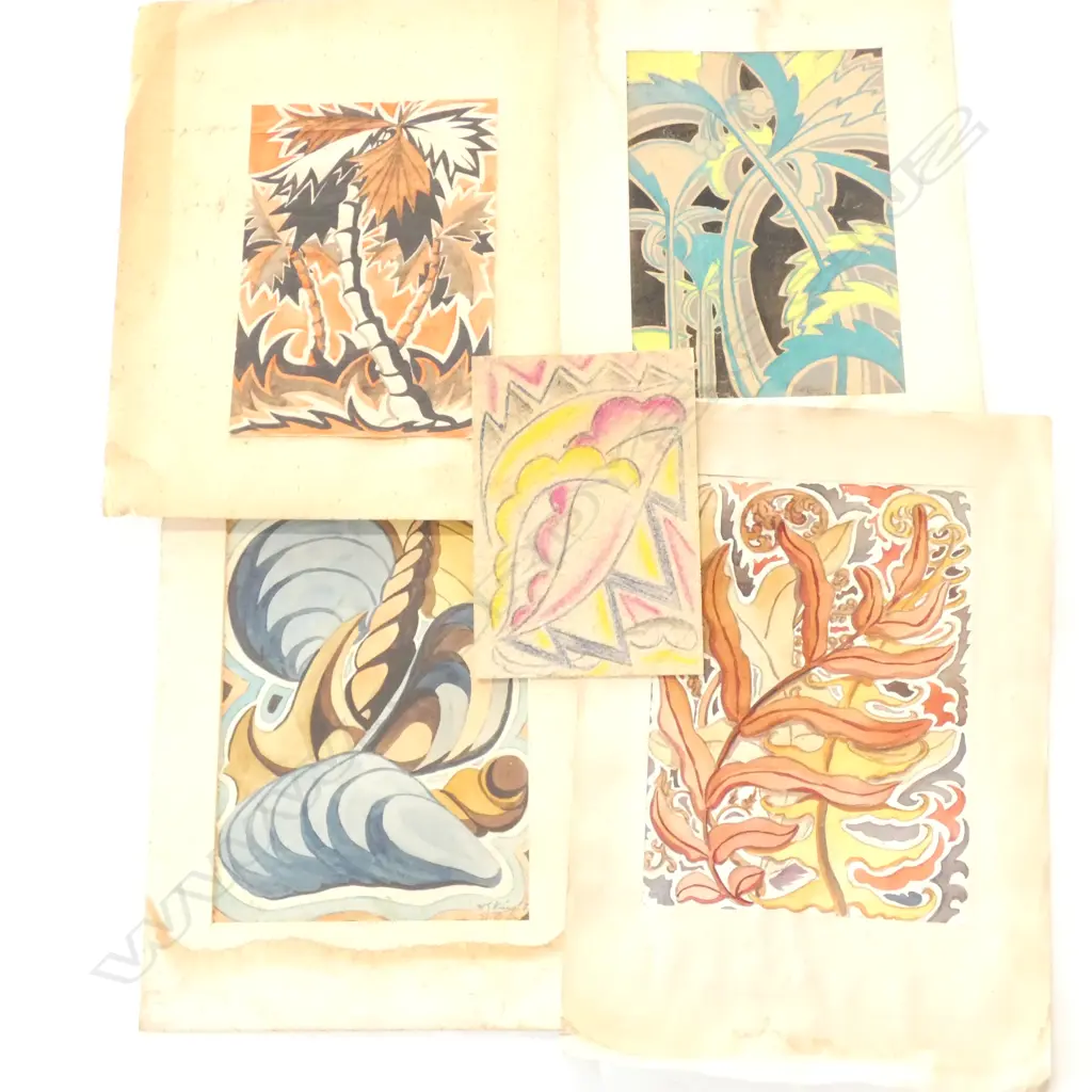 Harold Knight (Rutland Group) 5 works on paper 1940s Image 1++
