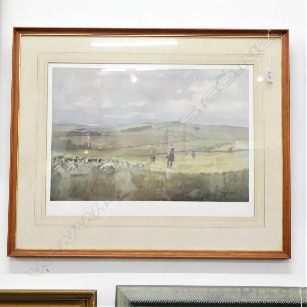 'HUNTING COUNTRIES' BY LIONEL EDWARDS - FRAMED PRINT  480 X 340MM Image 1++