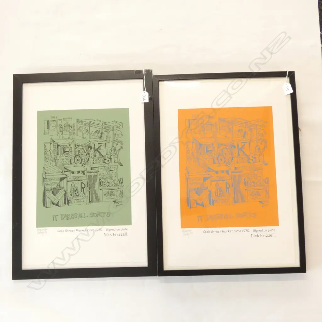 2X DICK FRIZZELL COOK STREET PRINTS 370 X 295MM Image 1++