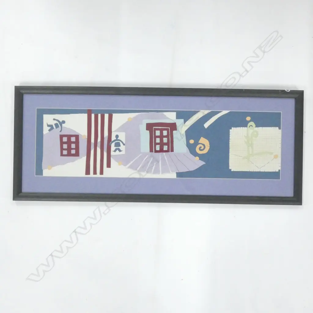 PENELOPE READ FRAMED PASTE-UP FABRIC DESIGN 1992 170 X 625MM Image 1++