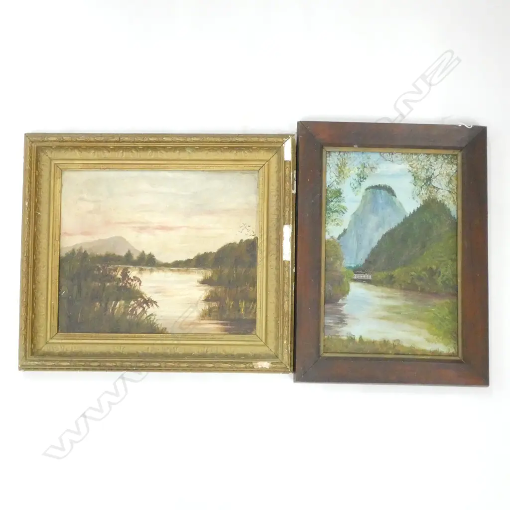 2 EARLY 20thC OIL ON BOARD LANDSCAPES 300 X 360MM Image 1++