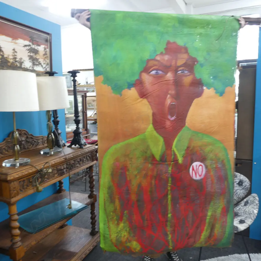 ARTWORK OIL ON HESSIAN Image 1++