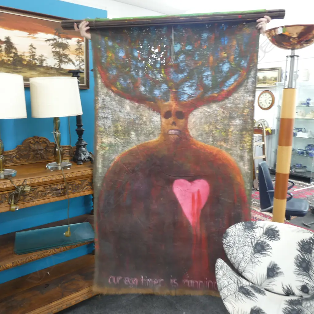 ARTWORK OIL ON HESSIAN Image 1++