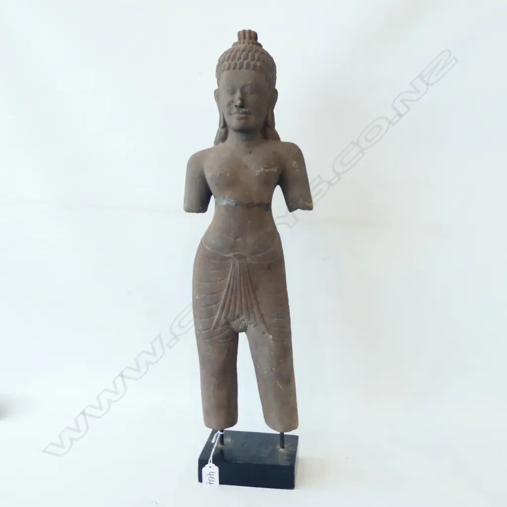CAMBODIAN HEAVY STATUE ON STAND FAULTS H.. 670MM Image 1++