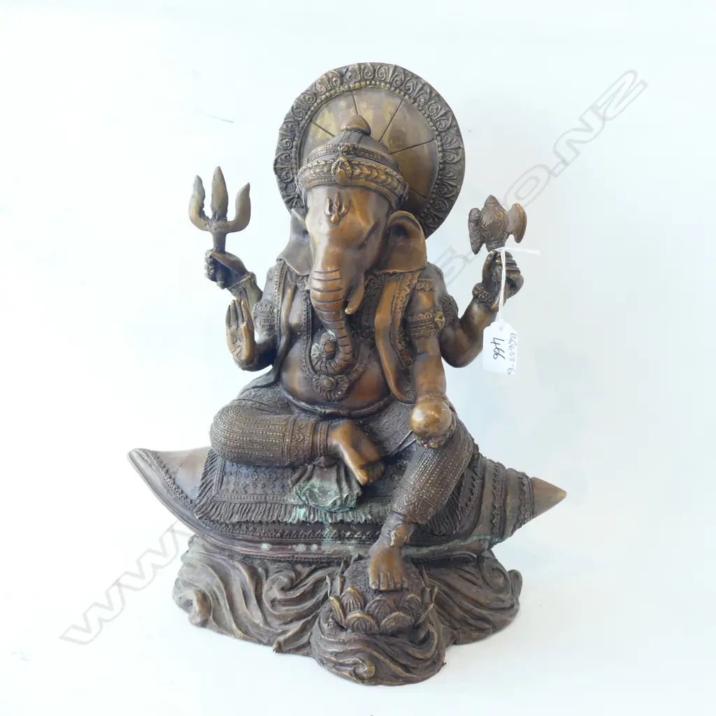 OLD BRASS GANESH H. 370MM  Image 1++