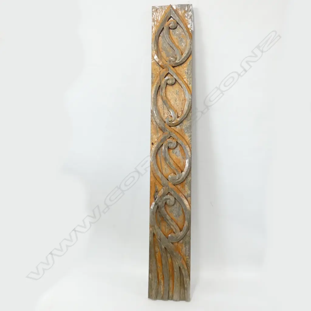 CARVED WOODEN MAORI PLANK L. 1395MM Image 1++