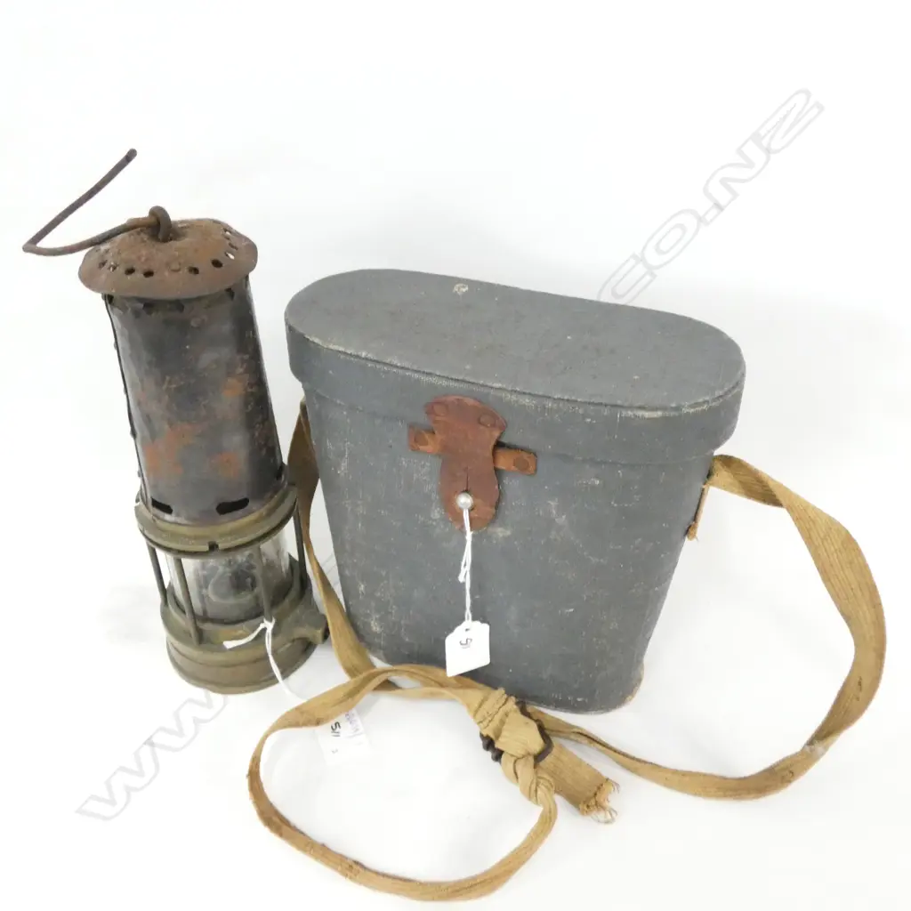JAPANESE WWII BINOCULARS CASED + MINERS LAMP Image 1++