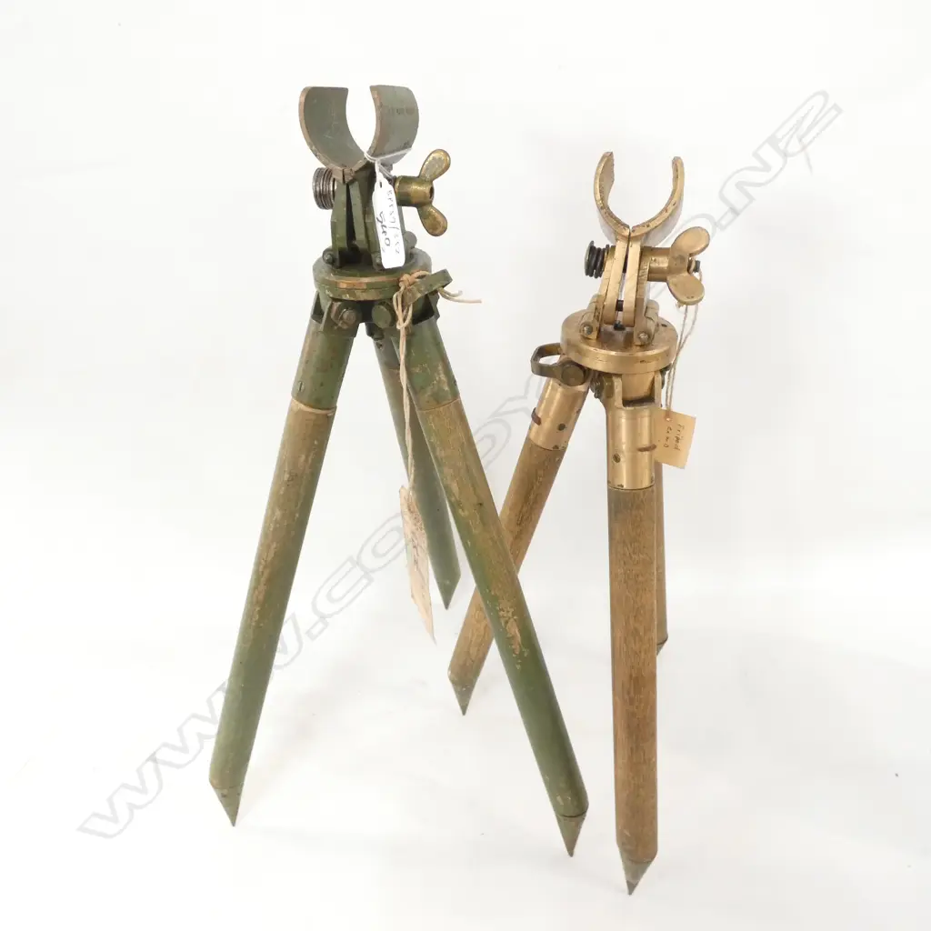 2 X MILITARY SNIPERS TRIPODS, ENGLISH DATED 1942 & NZ DATED 1943 Image 1++