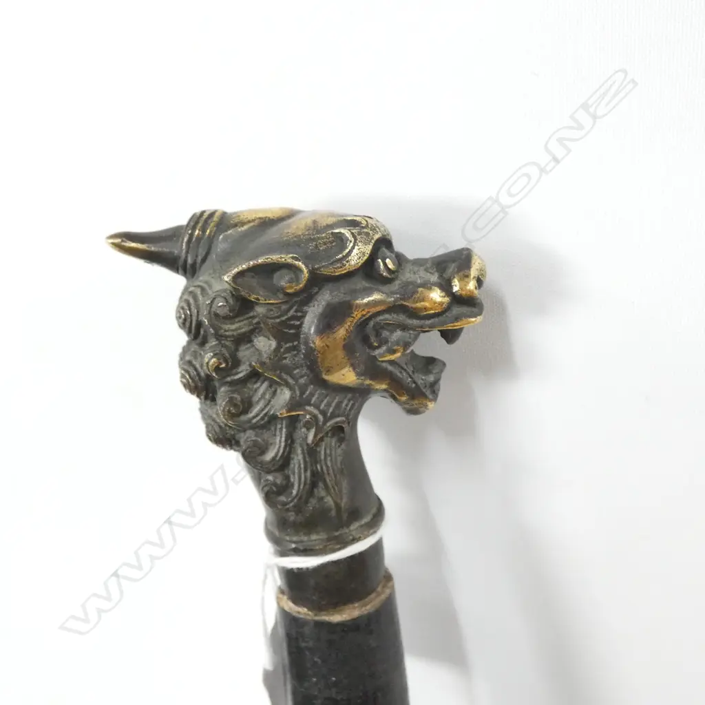 BRASS DRAGON HEAD WALKING STICK, L. 915MM Image 1++