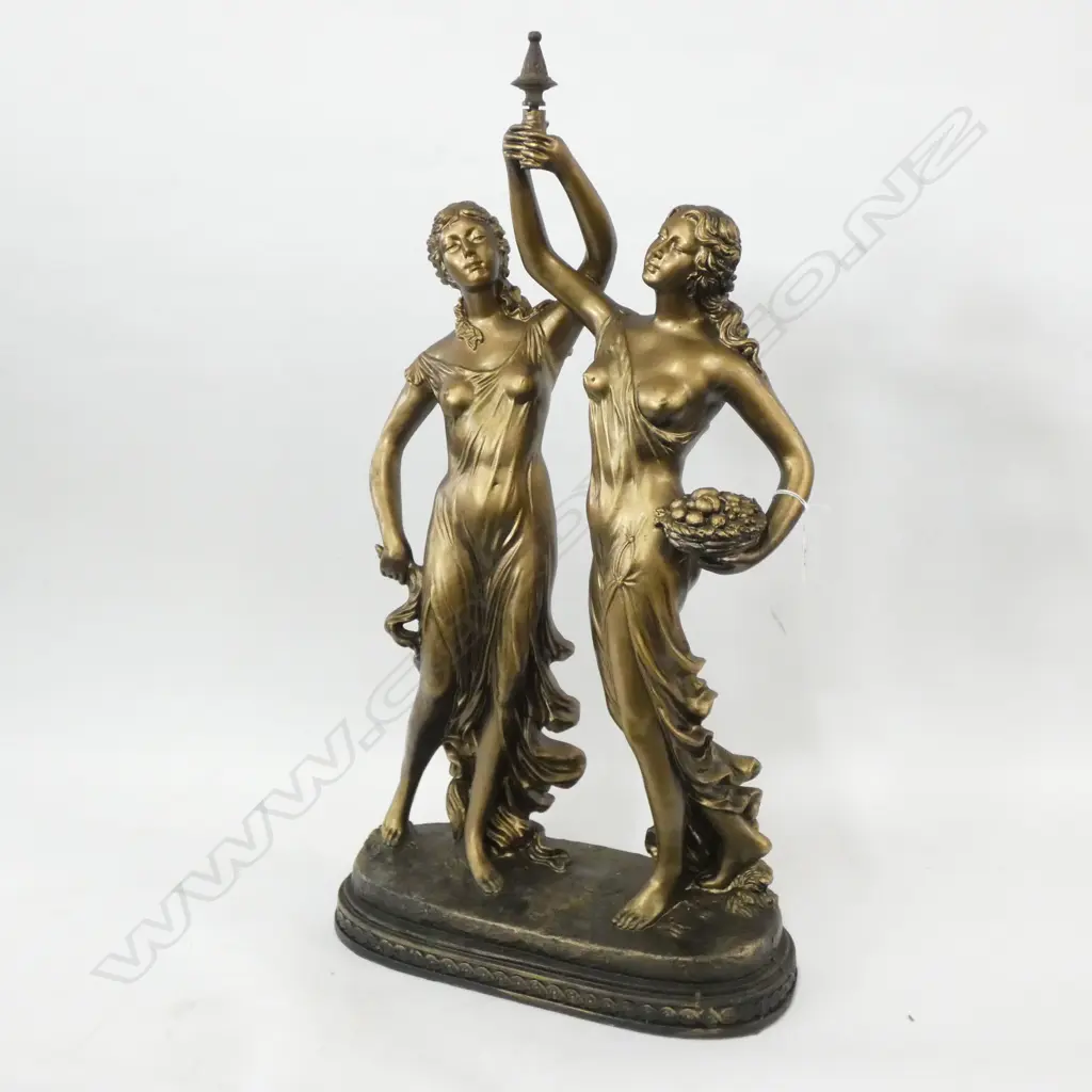 2 MOULDED CLASSICAL FIGURES FINIAL REPLACED H 610 MM Image 1++