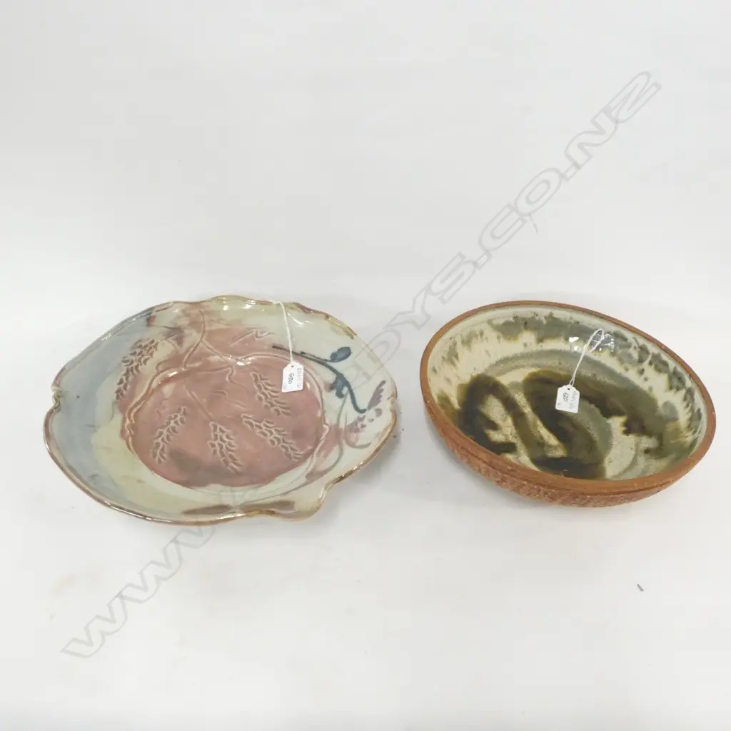 TWO LG STUDIO POTTERY BOWLS - D 350MM Image 1++