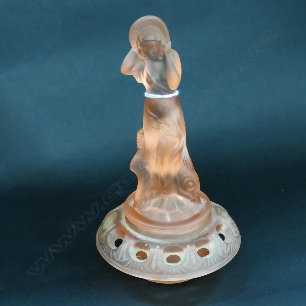 30S FROSTED GLASS FIGURE AND FROG H 210 MM Image 1++