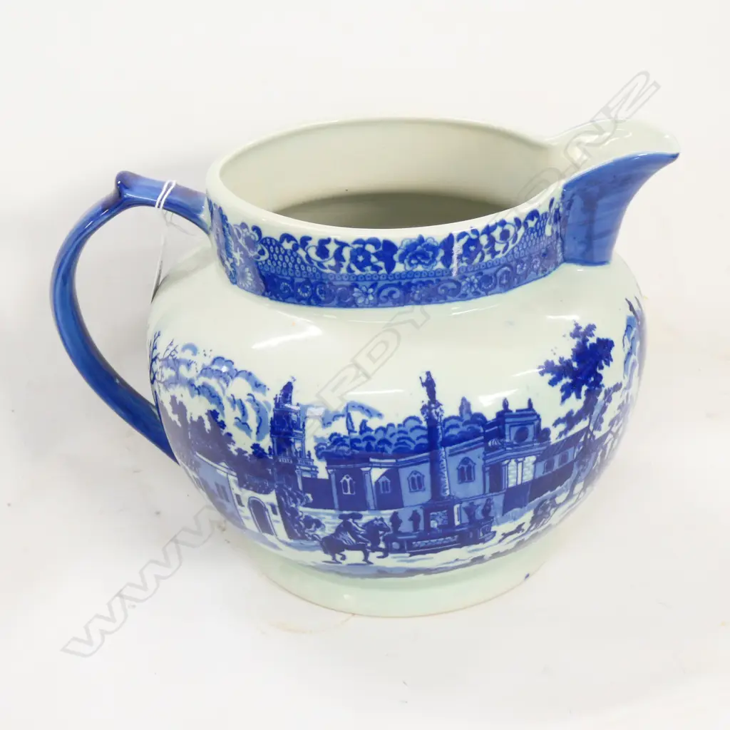 LARGE BLUE & WHITE REPRO MASONS JUG  Image 1++