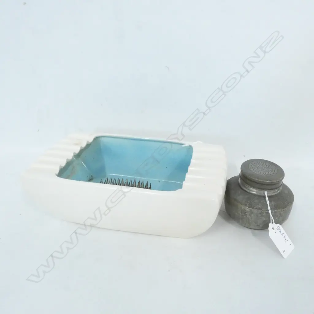 IKEBANA BOWL + PEWTER TEA CADDY  Image 1++