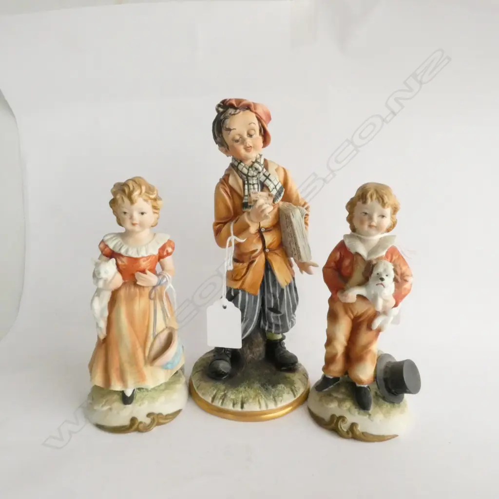 THREE BISQUE FIGURES; 2 JAPANESE 'LITTLE FRIENDS' , 1 ITALIAN A/F H. 200MM Image 1++