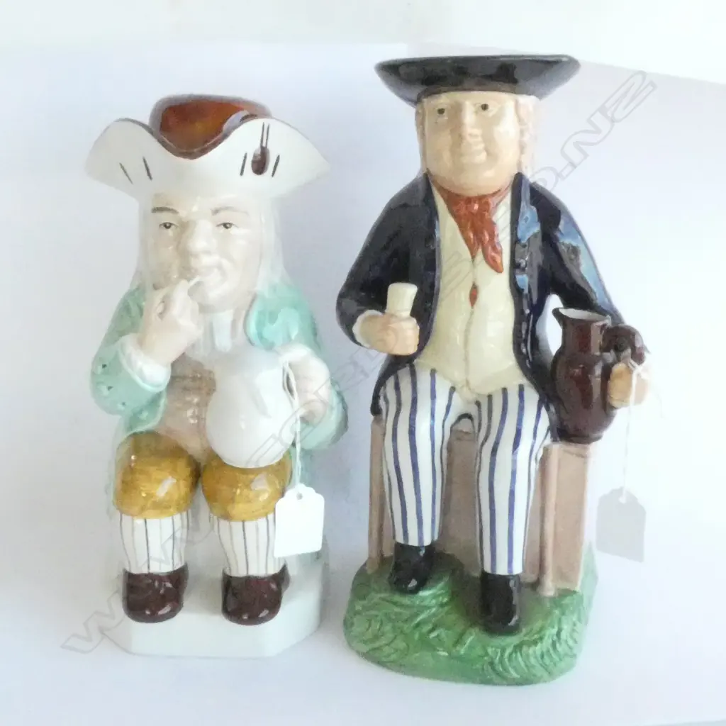PR LG CHARACTER JUGS; 'THE SAILOR' H. 285MM & BENJAMIN TOBY H. 250MM Image 1++