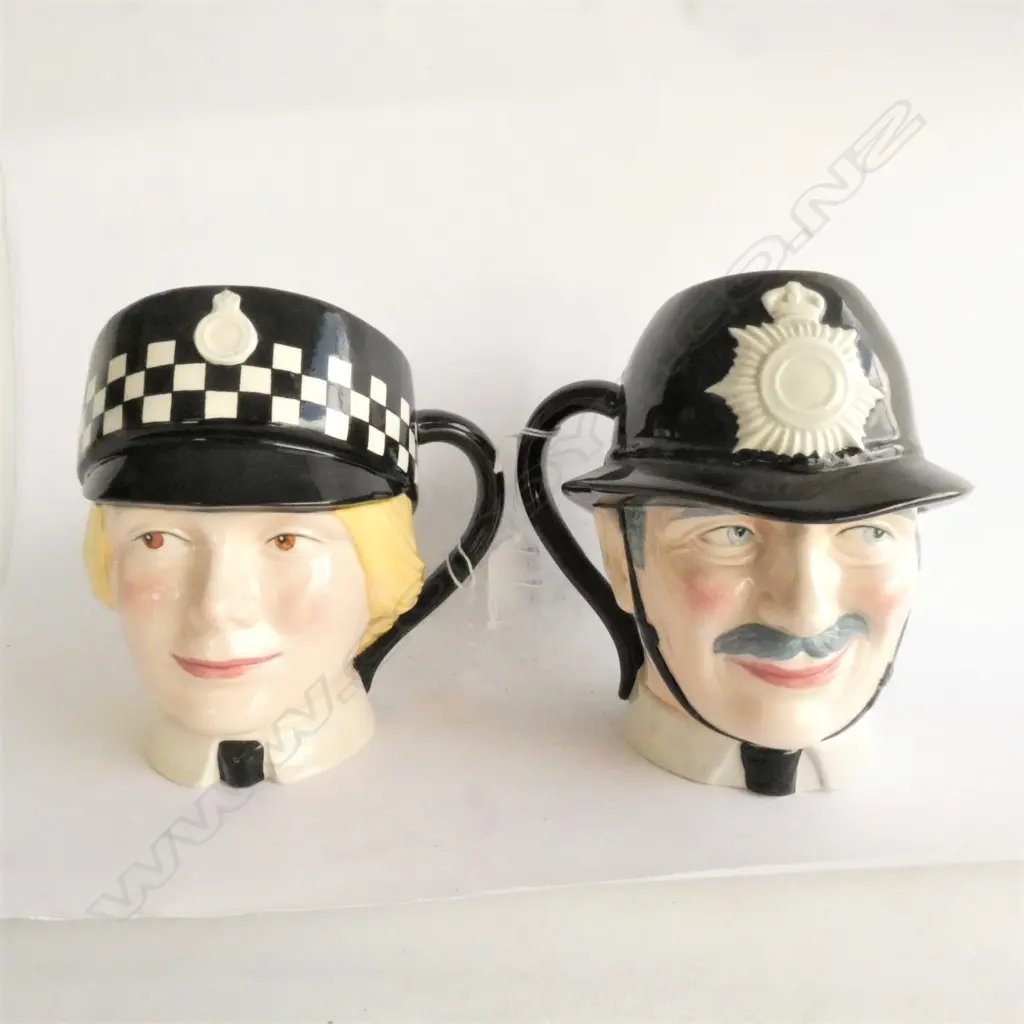 PR MASONS GOOD COMP ANIONS CHARACTER JUGS; THE POLICEWOMAN, THE POLICEMAN Image 1++
