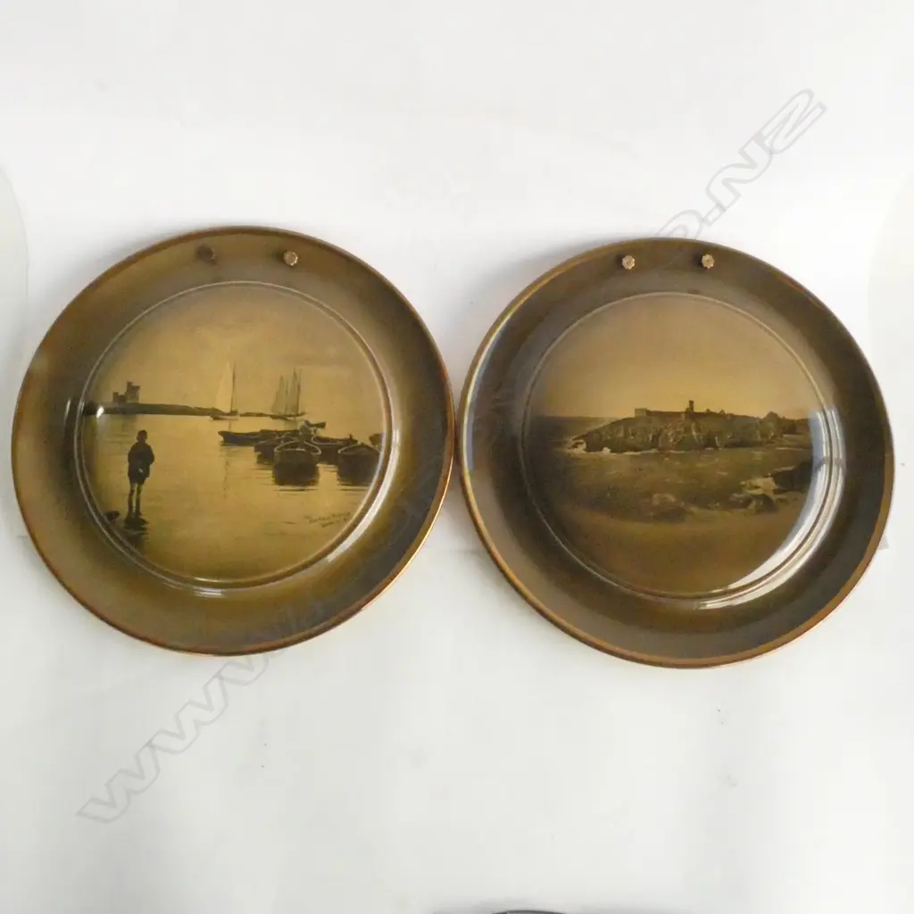 2 RIDGWAYS WALL PLATES; PEEL CASTLE & DOUGLAS BAY 245MM DIA Image 1++