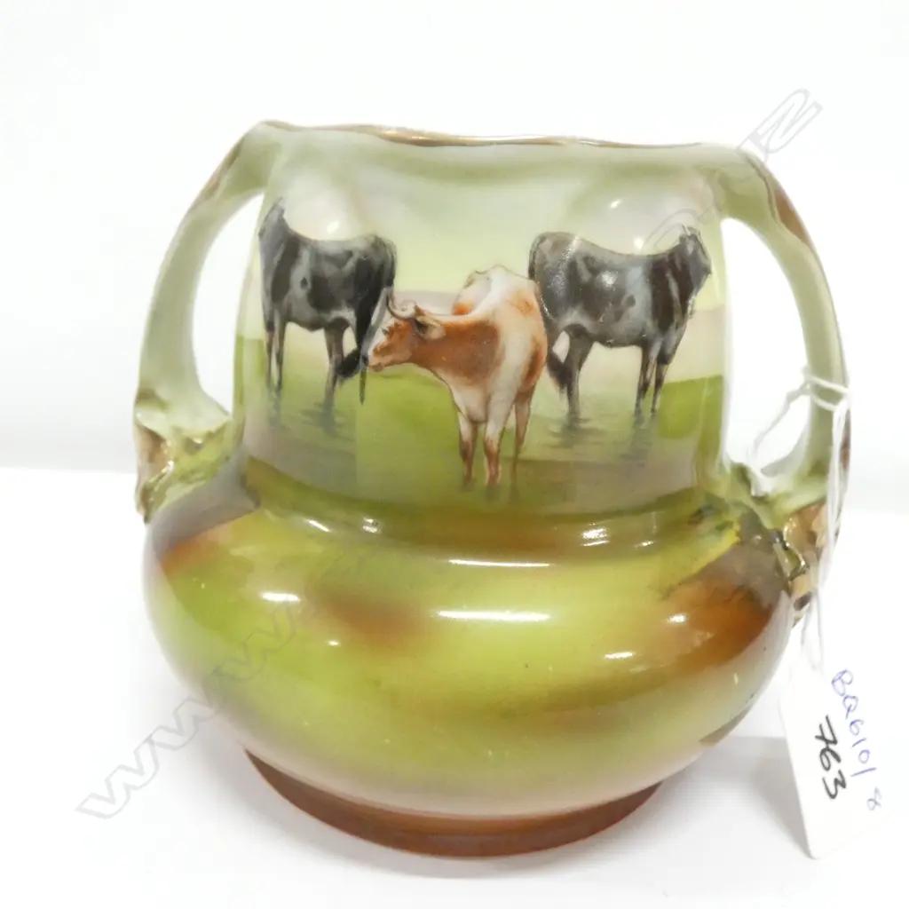 ROYAL BAYREUTH 2 HANDLED VASE H. 125MM Image 1++