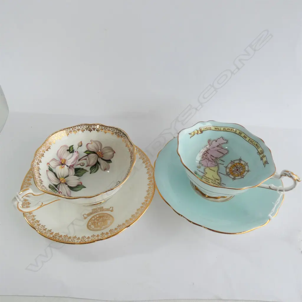 PR PARAGON CUPS & SAUCERS; VICTORIAN CENTENNIAL & PATRIOTIC SERIES Image 1++