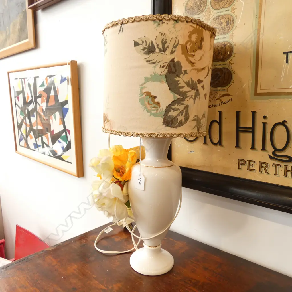 TITIAN POTTERY LAMP WITH FLORAL DECORATION H. 560MM Image 1++