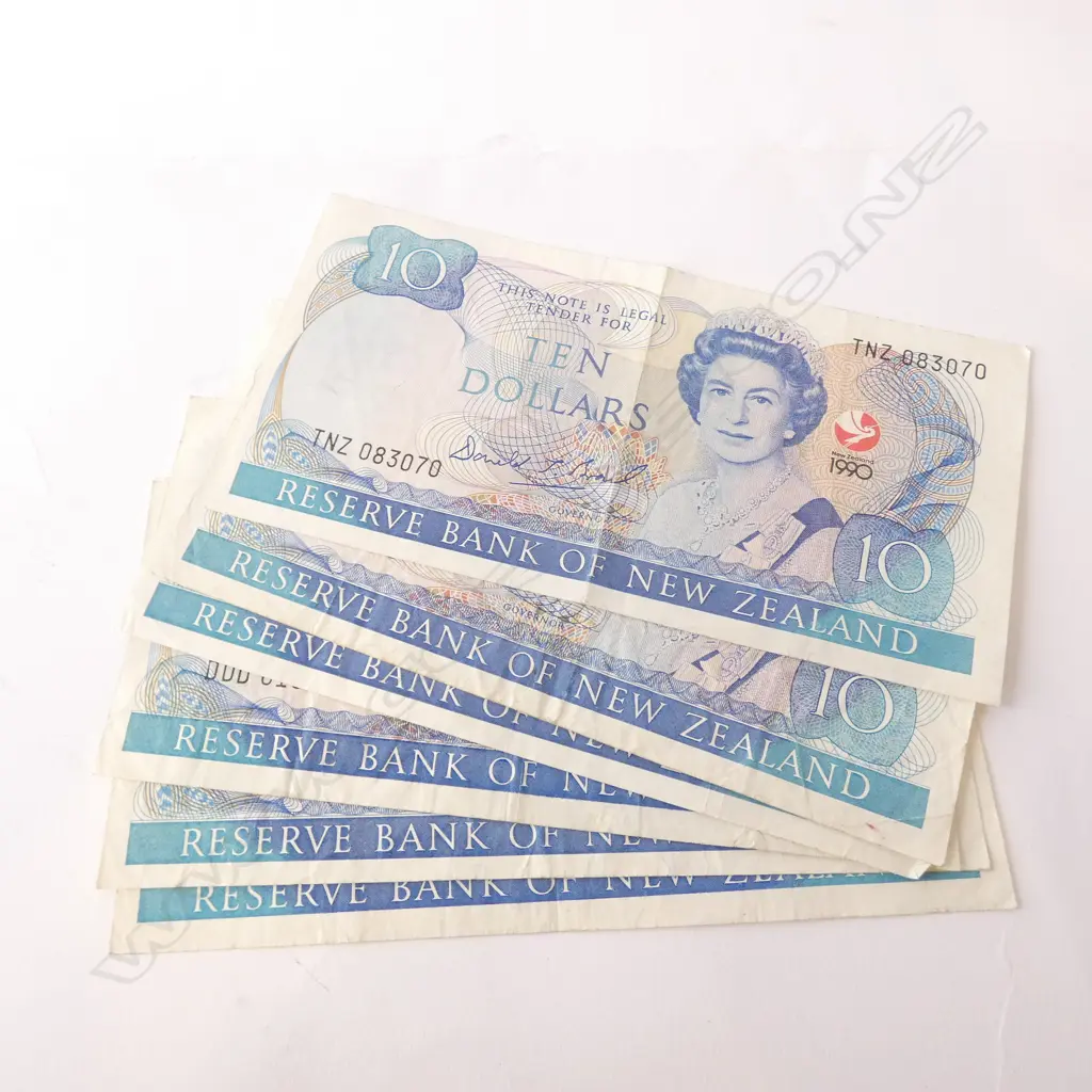 SEVEN NZ $10 NOTES 1990 - COMMEMORATING SIGNING TREATY OF WAITANGI' Image 1++