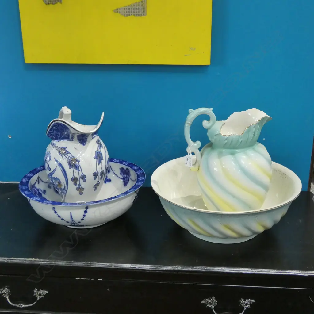 VICT WASH BOWL AND JUG + A UNMATCHED SET Image 1++
