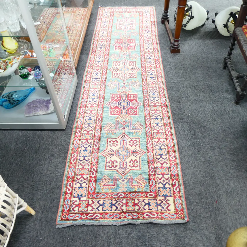 PERSIAN HAND KNOTTED KAZAK  RUNNER 3000 X 750mm Image 1++