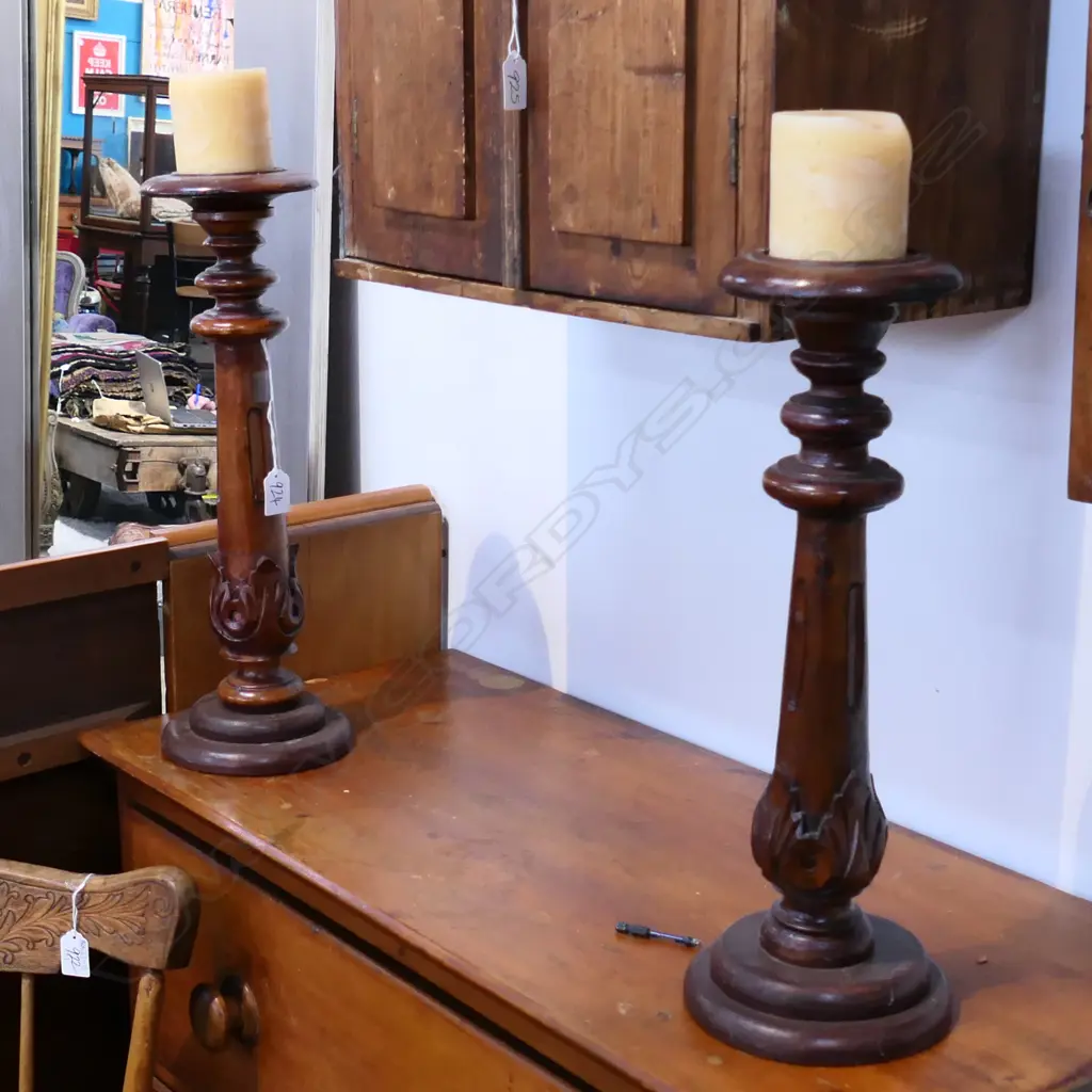 PR WOODEN CANDLESTICKS H. 465MM Image 1++