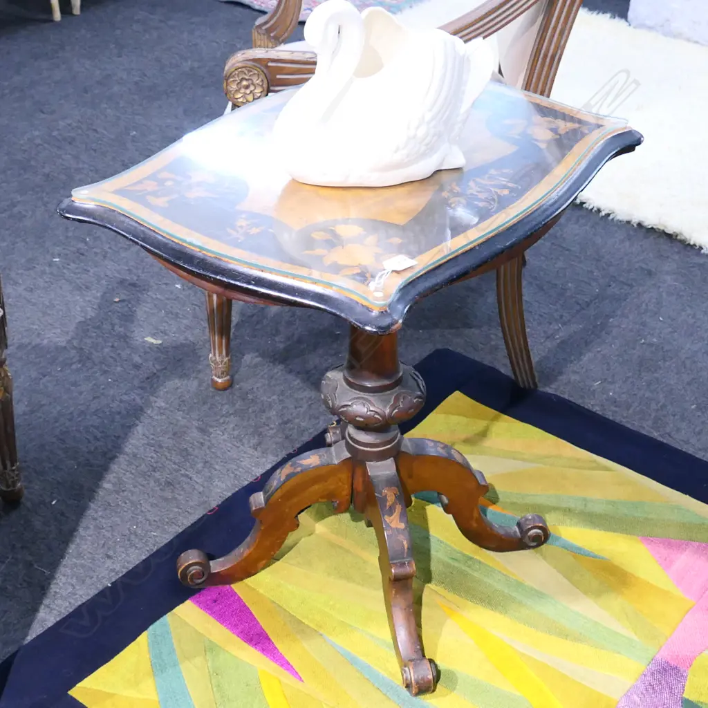VICTORIAN INLAY PEDESTAL TABLE AF H. 680MM Image 1++
