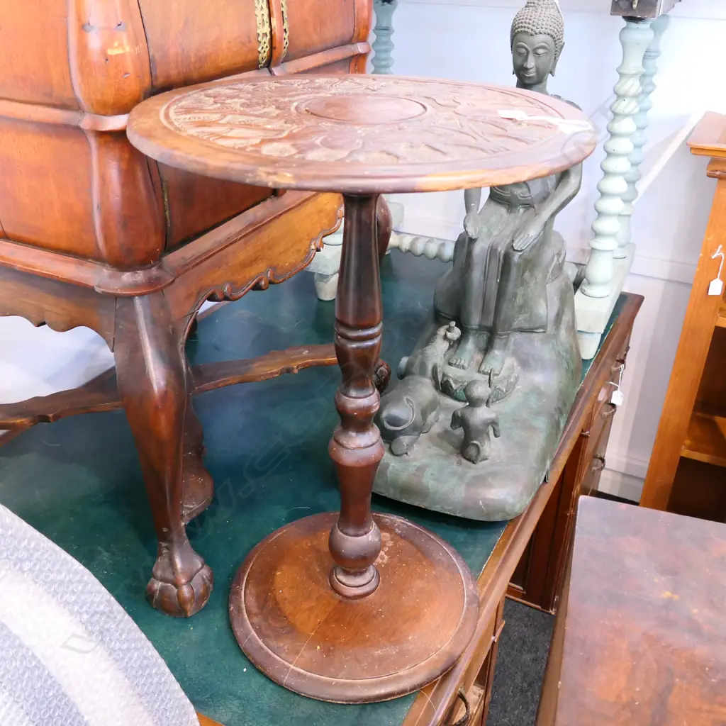 ASIAN OCC TABLE CARVED TOP  Image 1++
