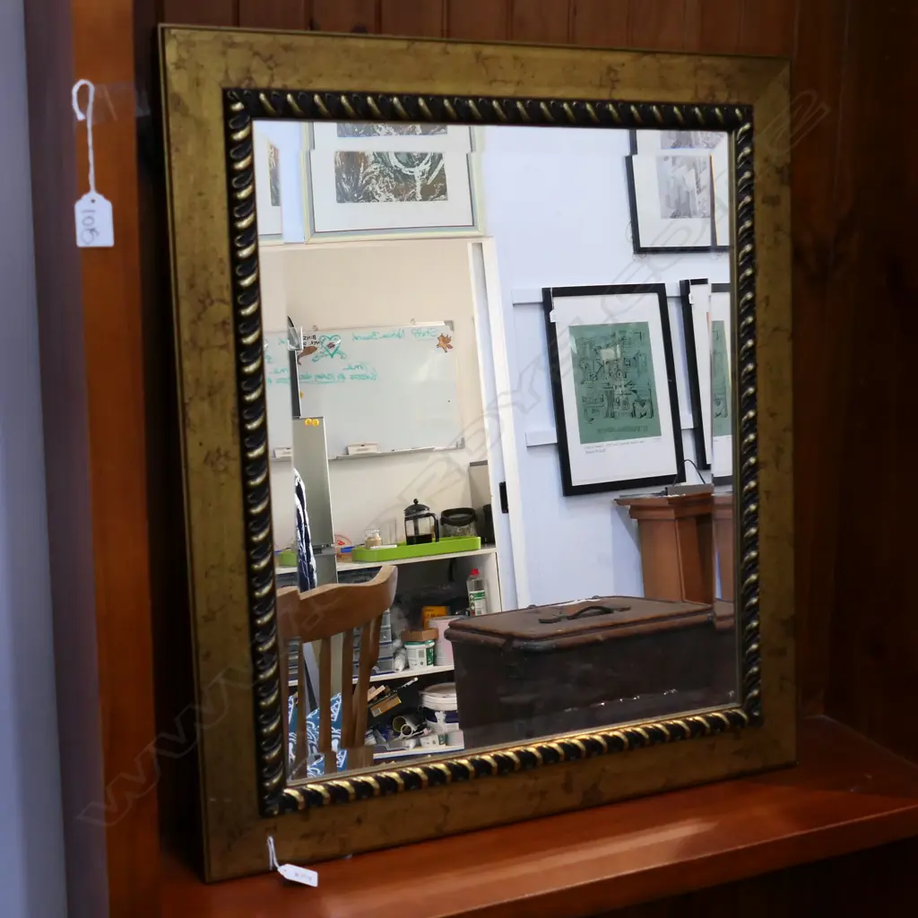 LG BEVELLED MIRROR WITH GOLD PAINTED FRAME 660 X 760MM Image 1++