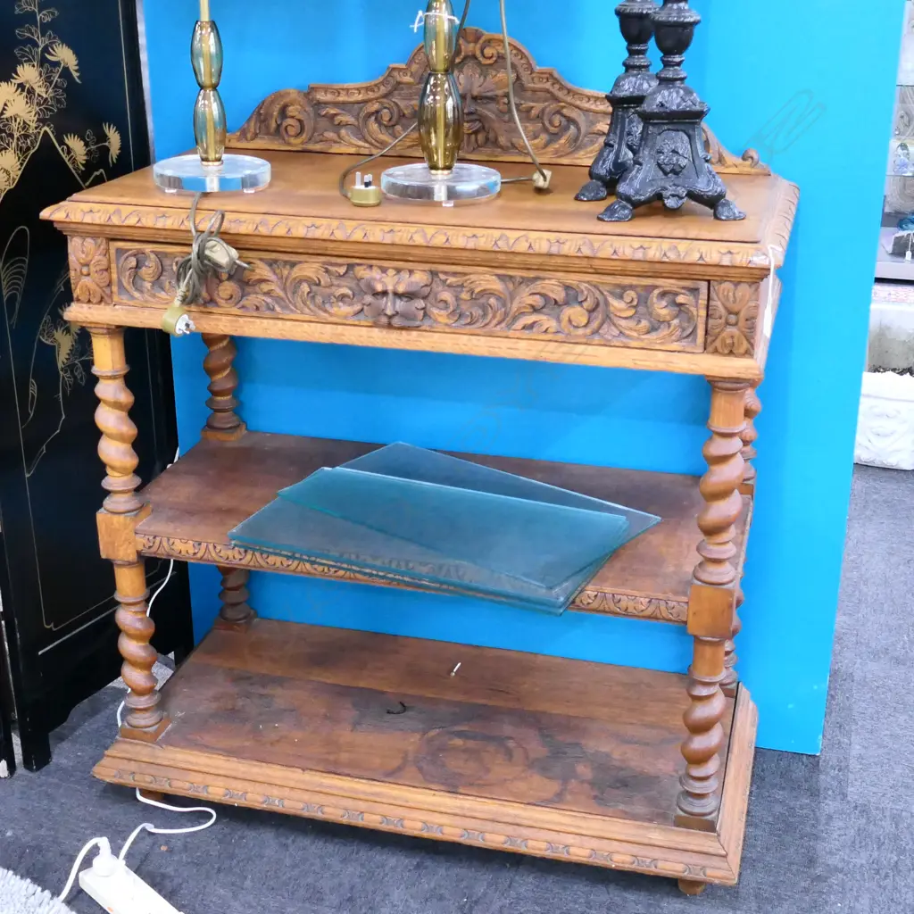 CARVED OAK UNIT H. 1260MM W. 1040MM Image 1++