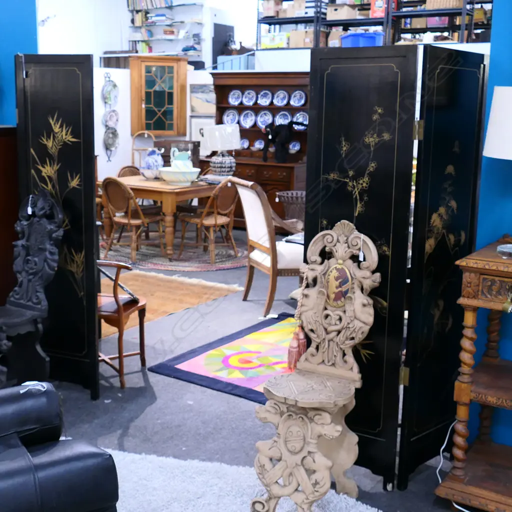 ORIENTAL 4 FOLD SCREEN Image 1++