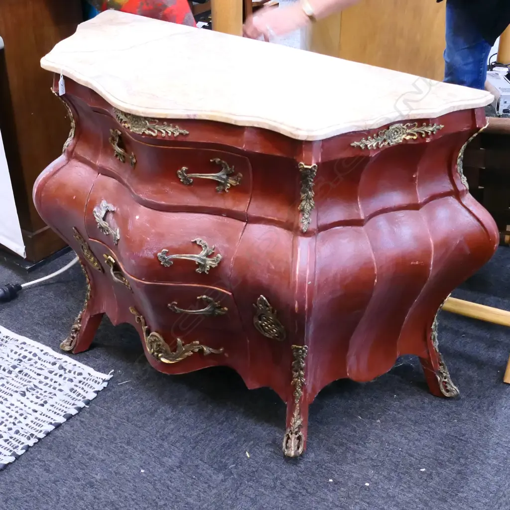BOMBE CHEST MARBLE TOP A/F Image 1++