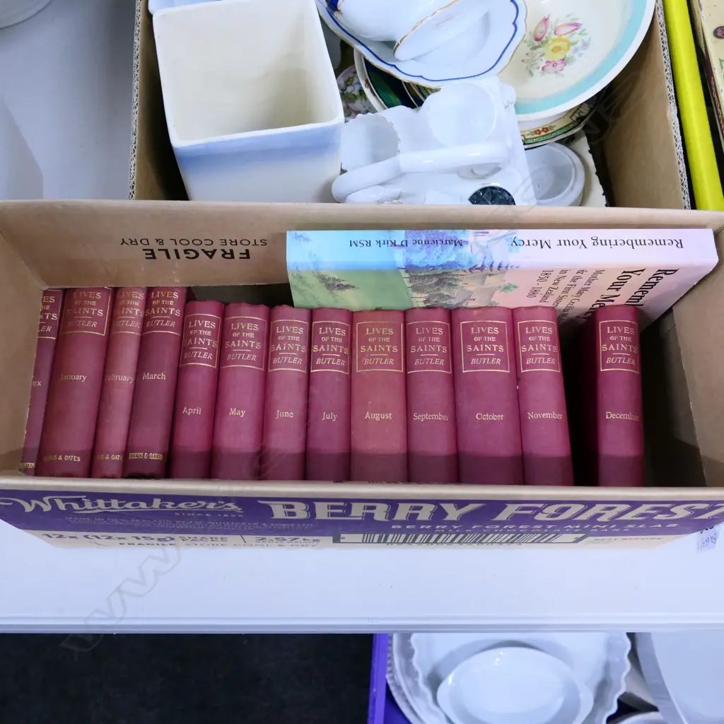 BOX LOT BOOKS; LIVES OF THE SAINTS ETC Image 1++