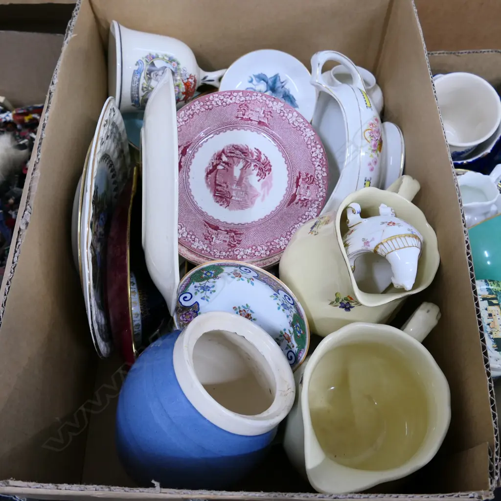 BOX LOT ASSORTED ENGLISH CHINA, INCL ROYAL DOULTON Image 1++